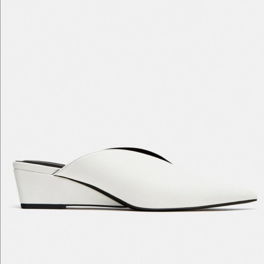 Zara white mules
